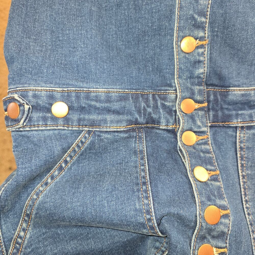 Rock & Roll Denim Womens Small Denim Long Sleve Jumpsuit Boiler Suit Blue Retro - Picture 8 of 8